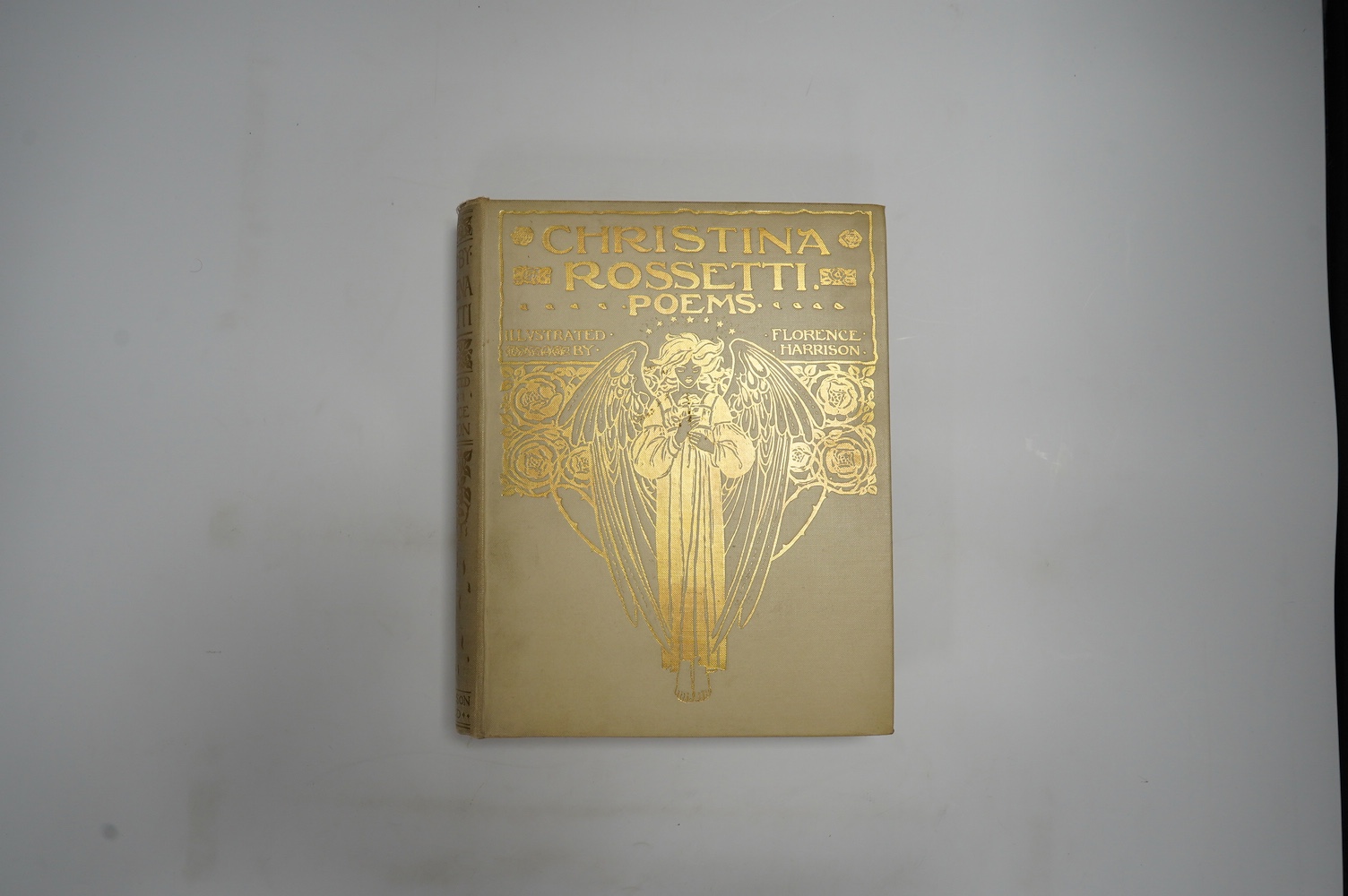 Harrison, Florence (illustrator) - Poems by Christina Rossetti, introduction by Alice Meynell, captioned tissue guards, 36 tipped-in colour plates, illustrations, top edge gilt, 4to, original pictorial cream cloth gilt,